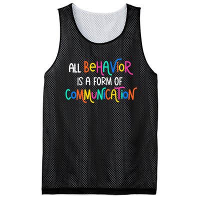 All Behavior Is A Form Of Communication SPED Teacher Autism Mesh Reversible Basketball Jersey Tank