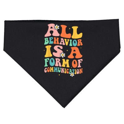 All Behavior Is A Form Of Communication Therapy Therapist USA-Made Doggie Bandana