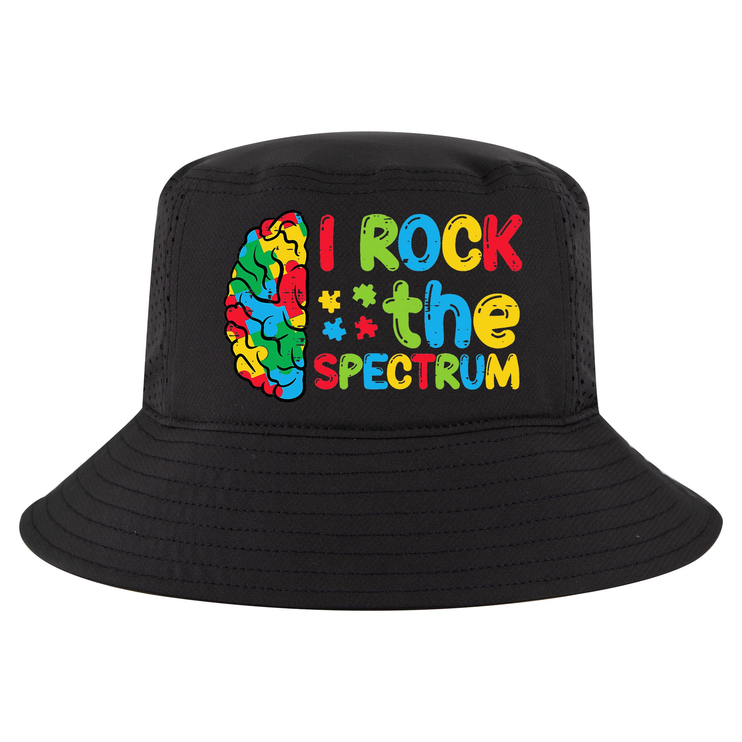Autism Brain I Rock The Spectrum Awareness Cool Comfort Performance Bucket Hat