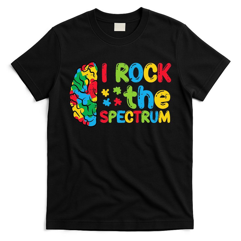 Autism Brain I Rock The Spectrum Awareness T-Shirt