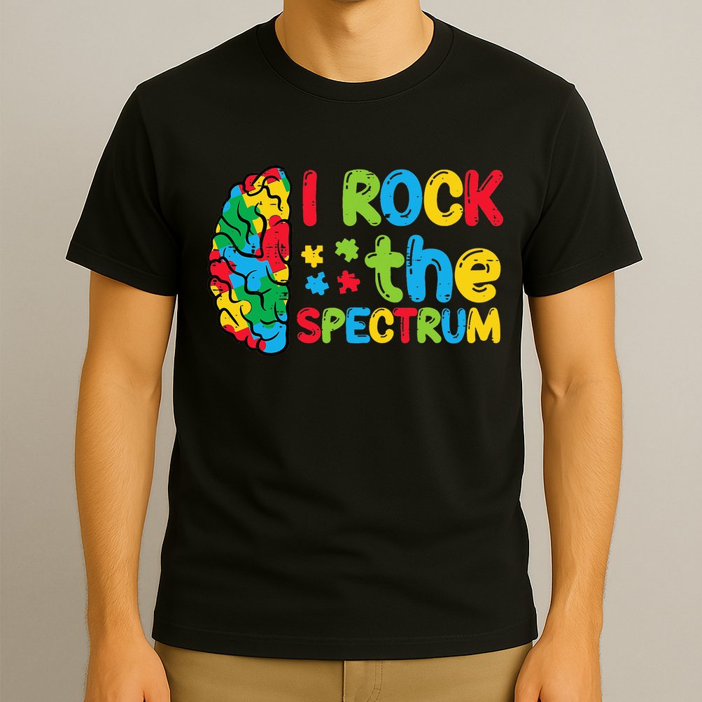 Autism Brain I Rock The Spectrum Awareness T-Shirt