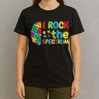 Autism Brain I Rock The Spectrum Awareness T-Shirt