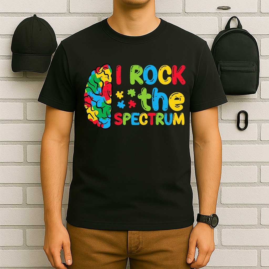 Autism Brain I Rock The Spectrum Awareness T-Shirt