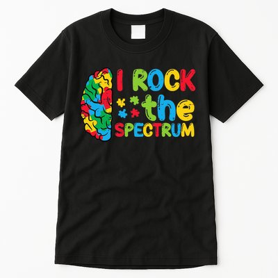 Autism Brain I Rock The Spectrum Awareness Tall T-Shirt