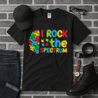 Autism Brain I Rock The Spectrum Awareness Tall T-Shirt