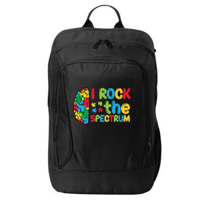 Autism Brain I Rock The Spectrum Awareness City Backpack