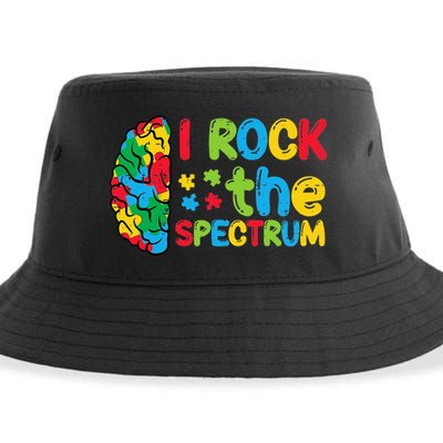 Autism Brain I Rock The Spectrum Awareness Sustainable Bucket Hat