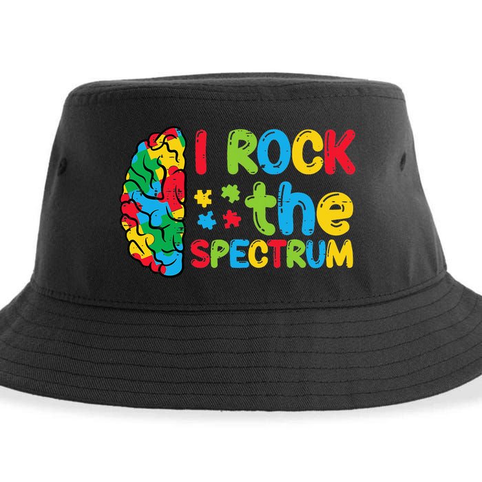 Autism Brain I Rock The Spectrum Awareness Sustainable Bucket Hat