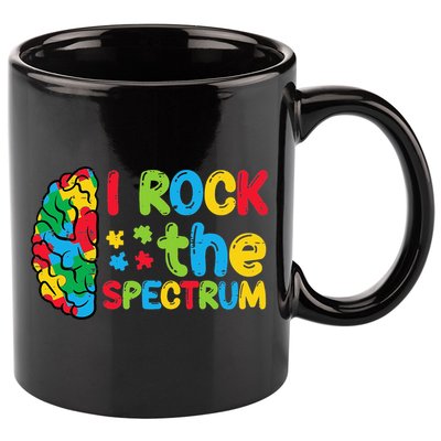 Autism Brain I Rock The Spectrum Awareness 11oz C Handle Ceramic Mug