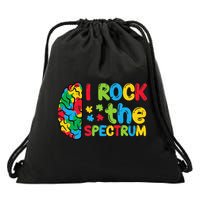 Autism Brain I Rock The Spectrum Awareness Drawstring Bag