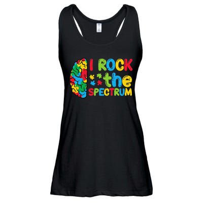 Autism Brain I Rock The Spectrum Awareness Ladies Essential Flowy Tank