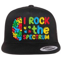 Autism Brain I Rock The Spectrum Awareness Flat Bill Trucker Hat