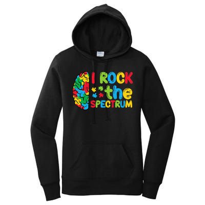 Autism Brain I Rock The Spectrum Awareness Women's Pullover Hoodie