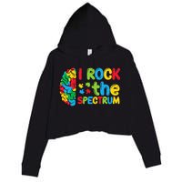 Autism Brain I Rock The Spectrum Awareness Crop Fleece Hoodie