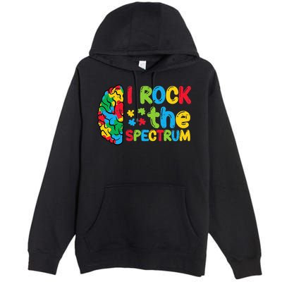 Autism Brain I Rock The Spectrum Awareness Premium Pullover Hoodie