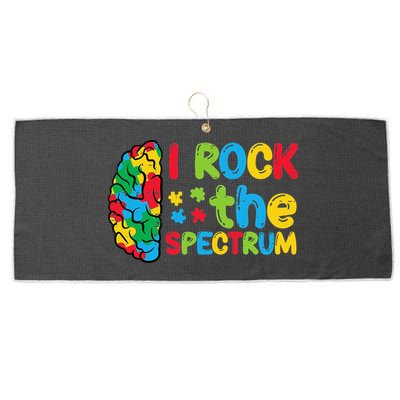 Autism Brain I Rock The Spectrum Awareness Large Microfiber Waffle Golf Towel