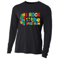 Autism Brain I Rock The Spectrum Awareness Cooling Performance Long Sleeve Crew
