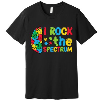 Autism Brain I Rock The Spectrum Awareness Premium T-Shirt