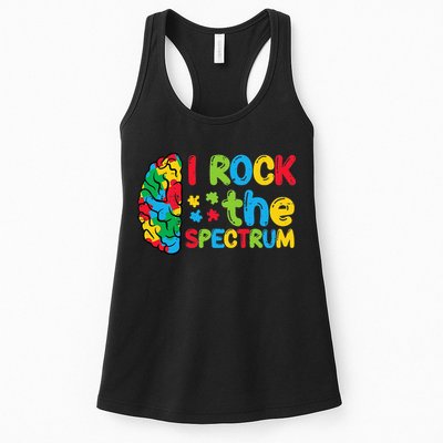 Autism Brain I Rock The Spectrum Awareness Womens Tank Top