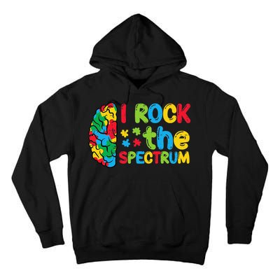 Autism Brain I Rock The Spectrum Awareness Tall Hoodie