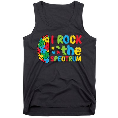 Autism Brain I Rock The Spectrum Awareness Tank Top