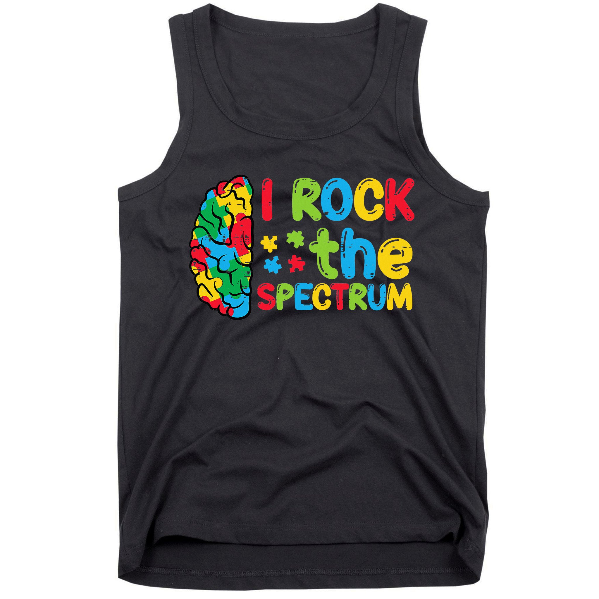 Autism Brain I Rock The Spectrum Awareness Tank Top
