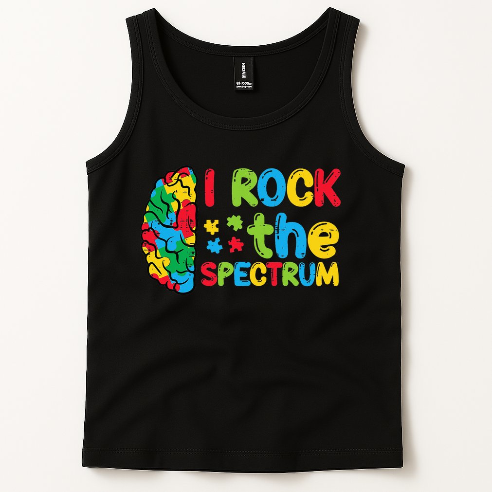 Autism Brain I Rock The Spectrum Awareness Tank Top