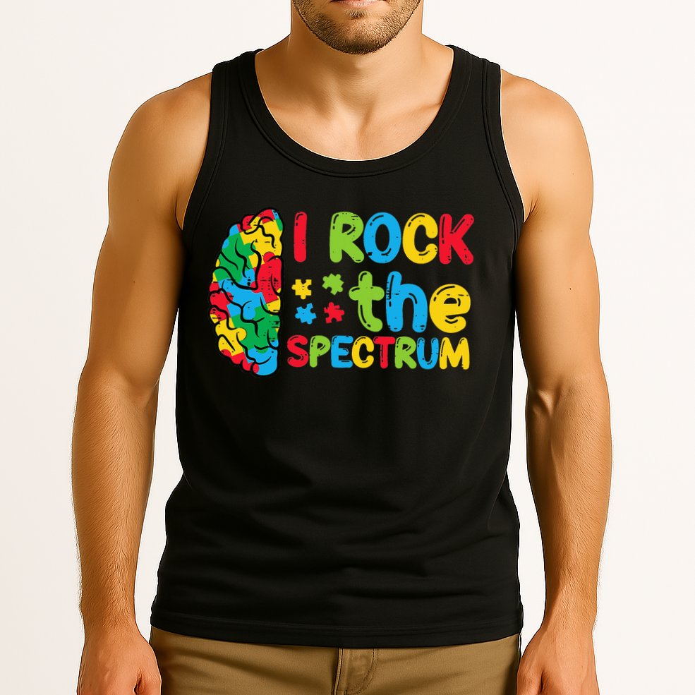 Autism Brain I Rock The Spectrum Awareness Tank Top