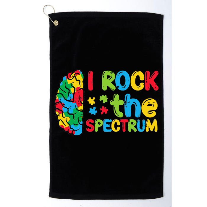 Autism Brain I Rock The Spectrum Awareness Golf Towel