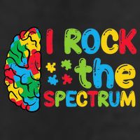 Autism Brain I Rock The Spectrum Awareness Golf Towel