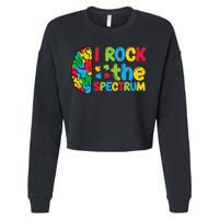 Autism Brain I Rock The Spectrum Awareness Cropped Pullover Crew