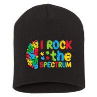 Autism Brain I Rock The Spectrum Awareness Short Acrylic Beanie