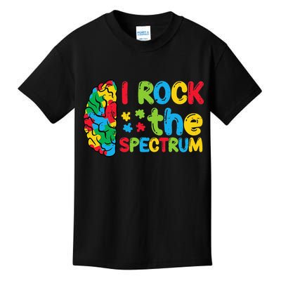 Autism Brain I Rock The Spectrum Awareness Kids T-Shirt