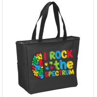 Autism Brain I Rock The Spectrum Awareness Zip Tote Bag