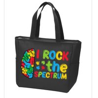 Autism Brain I Rock The Spectrum Awareness Zip Tote Bag