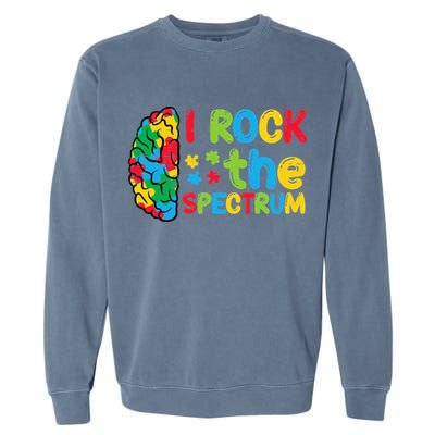 Autism Brain I Rock The Spectrum Awareness Garment-Dyed Sweatshirt