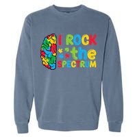 Autism Brain I Rock The Spectrum Awareness Garment-Dyed Sweatshirt