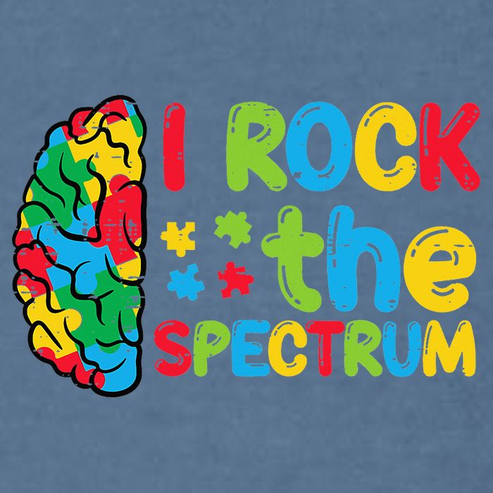 Autism Brain I Rock The Spectrum Awareness Garment-Dyed Sweatshirt