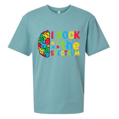 Autism Brain I Rock The Spectrum Awareness Sueded Cloud Jersey T-Shirt