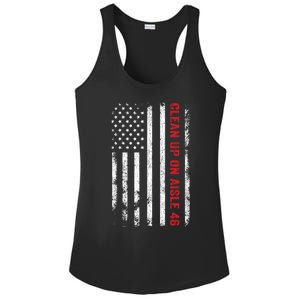 Anti Biden Impeach 46 8646 Clean Up On Aisle 46 Pro USA Flag Ladies PosiCharge Competitor Racerback Tank