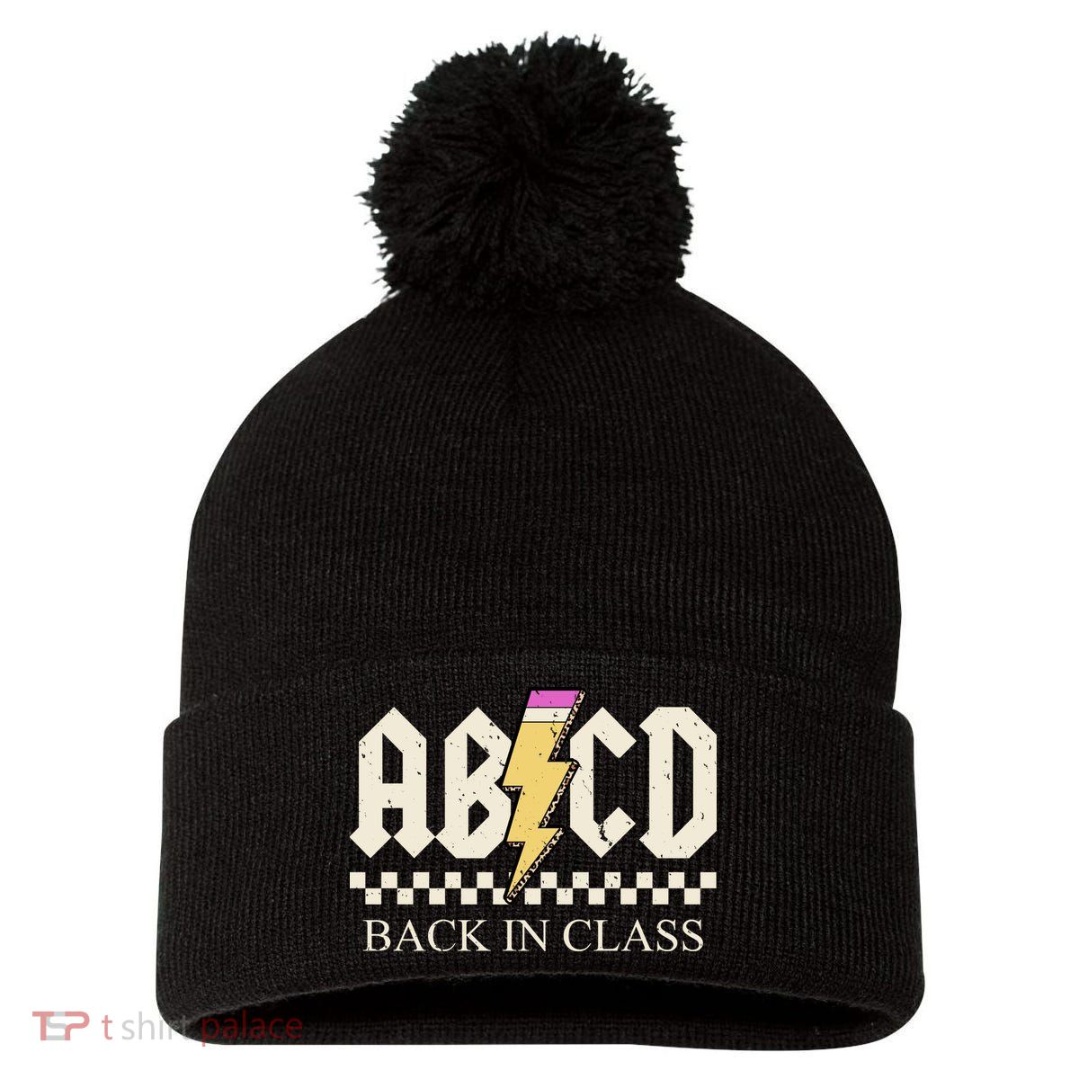 ABCD Back In Class Rock Vintage School Pom Pom 12in Knit Beanie