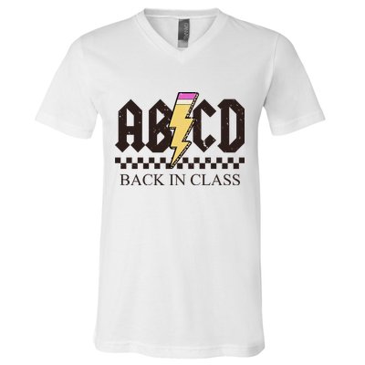 ABCD Back In Class Rock Vintage School V-Neck T-Shirt