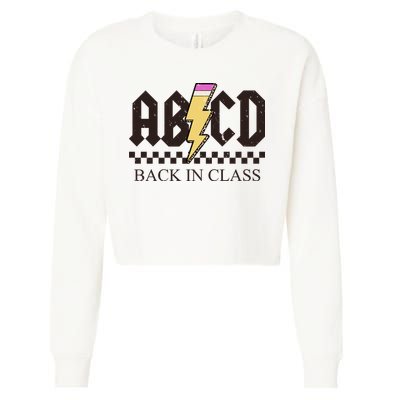 ABCD Back In Class Rock Vintage School Cropped Pullover Crew
