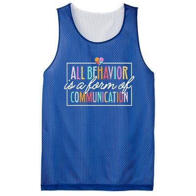 All Behavior Is A Form Of Communication SPED Teacher Autism Mesh Reversible Basketball Jersey Tank