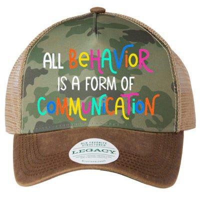 All Behavior Is A Form Of Communication SPED Teacher Autism Legacy Tie Dye Trucker Hat