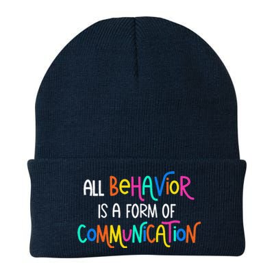 All Behavior Is A Form Of Communication SPED Teacher Autism Knit Cap Winter Beanie