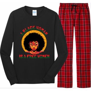 A Black Is A Free Gift Black History Juneteenth Gift Long Sleeve Pajama Set