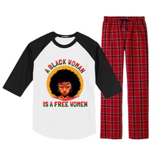 A Black Is A Free Gift Black History Juneteenth Gift Raglan Sleeve Pajama Set