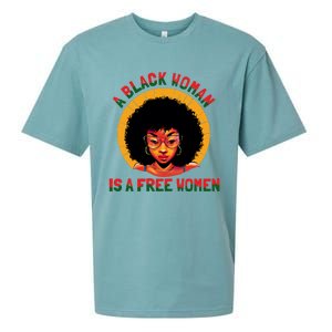 A Black Is A Free Gift Black History Juneteenth Gift Sueded Cloud Jersey T-Shirt