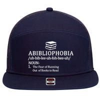 Abibliophobia The Fear Pf Running Out Books To Read 7 Panel Mesh Trucker Snapback Hat